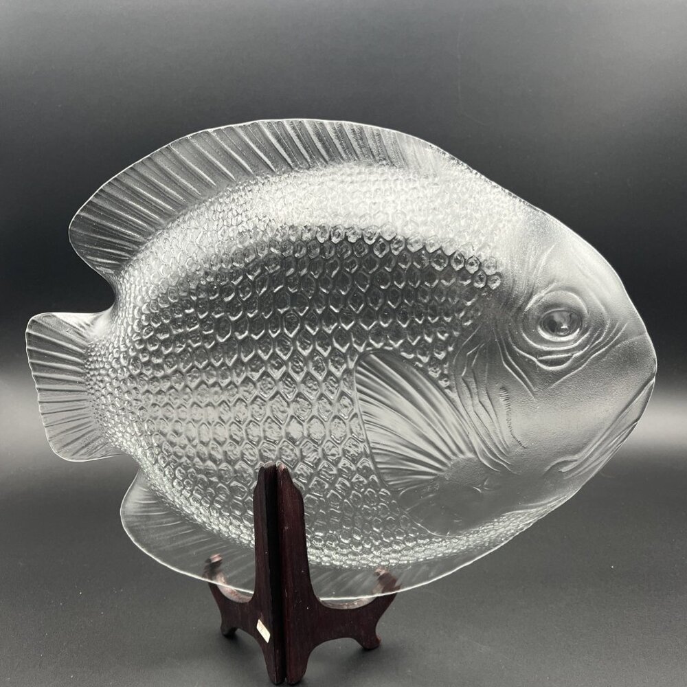 Vintage Arcoroc Fish Platter Plate Poisson Tempered Clear Glass 15.25" France - Picture 4 of 10